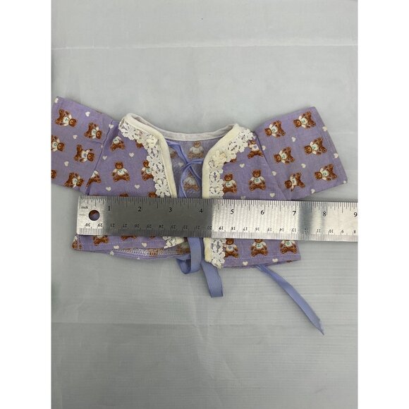 Vintage Purple Baby Doll Outfit Top and Bloomers With Teddy Bear Print Lace Trim - Picture 3 of 6